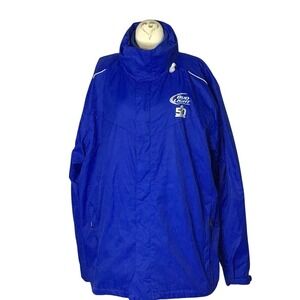 Super Bowl 50 Bud Light Wind Breaker Jacket XL/TG Blue‎ Hood Core 365 WARM LOGIK